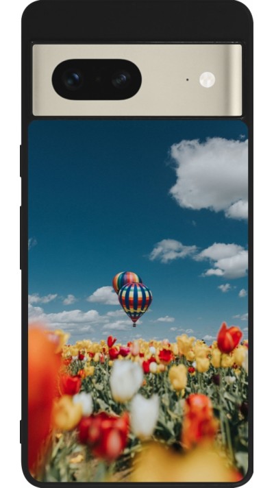 Google Pixel 7 Case Hülle - Silikon schwarz Hot air balloon 2026