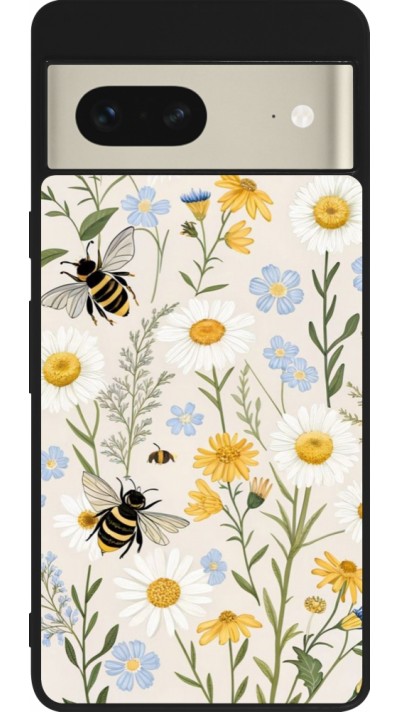 Google Pixel 7 Case Hülle - Silikon schwarz Pattern bees 2026