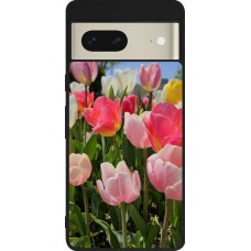 Google Pixel 7 Case Hülle - Silikon schwarz Tulips 2026