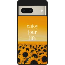 Google Pixel 7 Case Hülle - Silikon schwarz Summer 2025 Enjoy your life