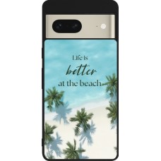 Google Pixel 7 Case Hülle - Silikon schwarz Summer 2025 Life is better at the beach