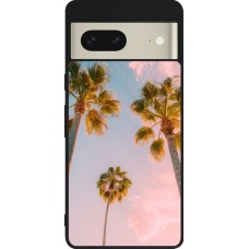 Google Pixel 7 Case Hülle - Silikon schwarz Summer 2025 Palmiers