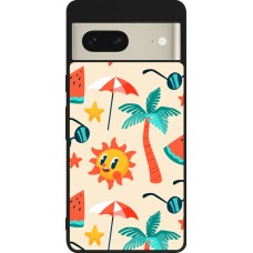 Google Pixel 7 Case Hülle - Silikon schwarz Summer 2025 Pattern soleil