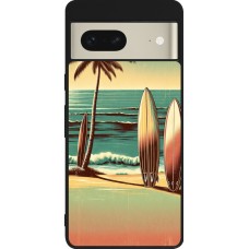 Google Pixel 7 Case Hülle - Silikon schwarz Surf Paradise