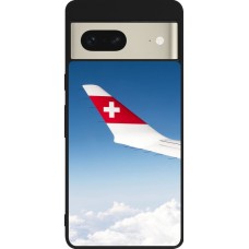 Google Pixel 7 Case Hülle - Silikon schwarz  Schweizer Nationalfeiertag Sky Swiss Flag