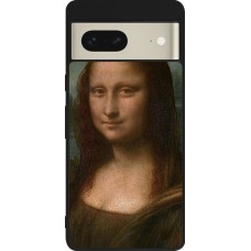 Google Pixel 7 Case Hülle - Silikon schwarz Kunstbild - Mona Lisa - Leonardo de Vinci