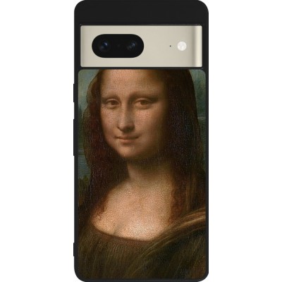 Google Pixel 7 Case Hülle - Silikon schwarz Kunstbild - Mona Lisa - Leonardo de Vinci