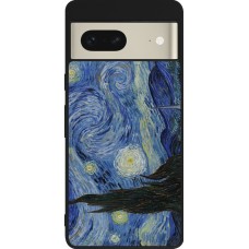 Google Pixel 7 Case Hülle - Silikon schwarz Kunstbild - Sternennacht - Van Gogh