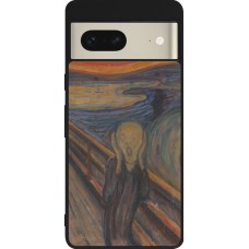 Google Pixel 7 Case Hülle - Silikon schwarz Kunstbild - Der Schrei - Edvard Munch