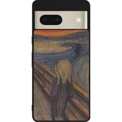 Google Pixel 7 Case Hülle - Silikon schwarz Kunstbild - Der Schrei - Edvard Munch