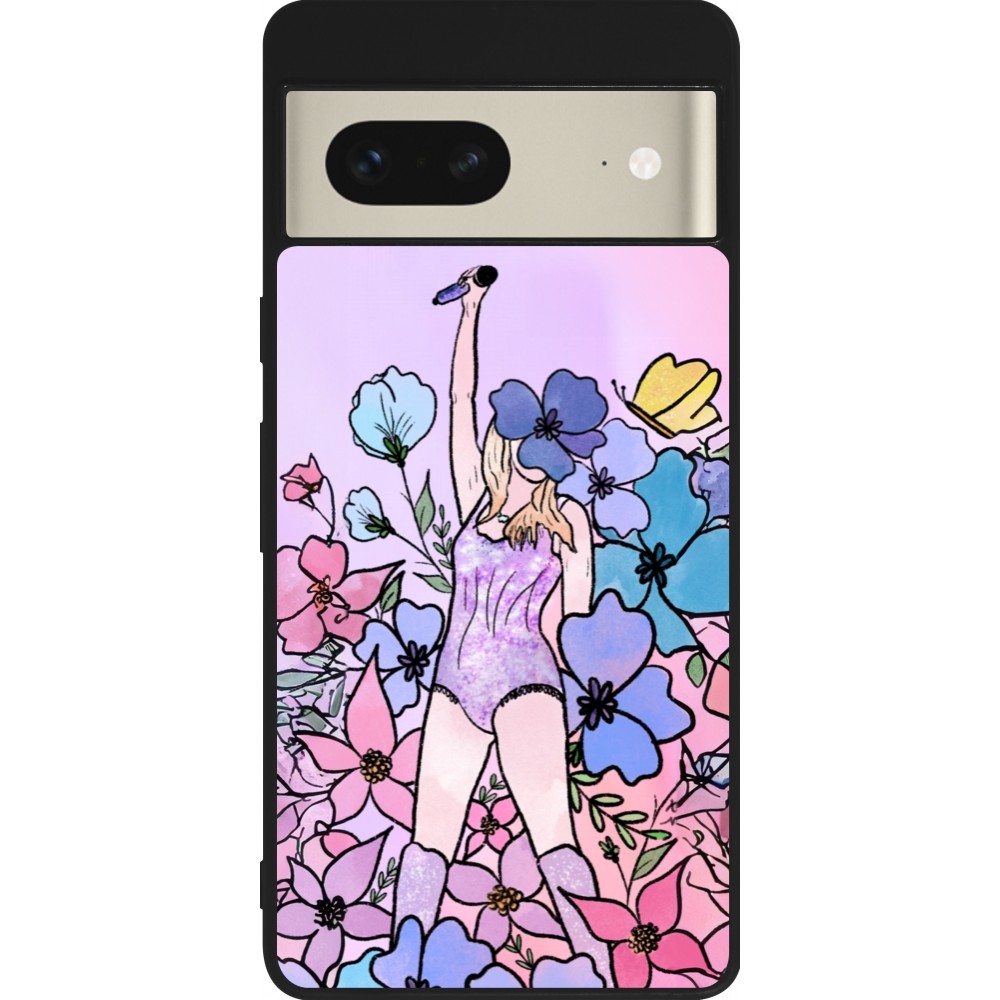 Google Pixel 7 Case Hülle - Silikon schwarz Taylor Swift Sketch - Pink
