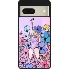 Google Pixel 7 Case Hülle - Silikon schwarz Taylor Swift Sketch - Pink