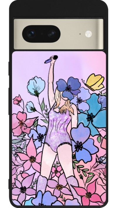 Google Pixel 7 Case Hülle - Silikon schwarz Taylor Swift Sketch - Pink