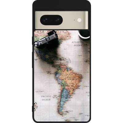Google Pixel 7 Case Hülle - Silikon schwarz Travel 01