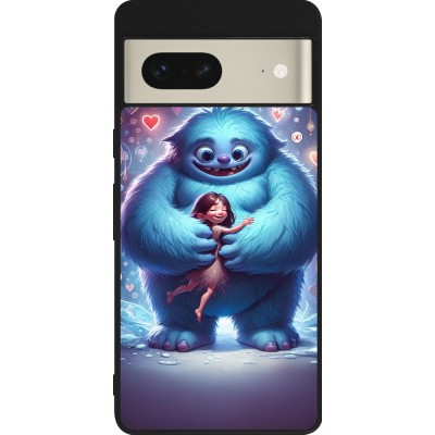 Google Pixel 7 Case Hülle - Silikon schwarz Valentin 2024 Flauschige Liebe