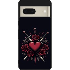 Google Pixel 7 Case Hülle - Silikon schwarz Valentine 2024 gothic love