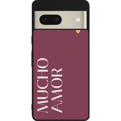 Google Pixel 7 Case Hülle - Silikon schwarz Valentine 2024 mucho amor rosado