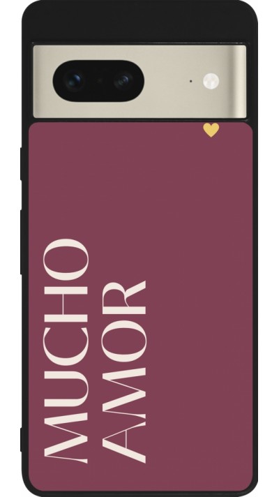 Google Pixel 7 Case Hülle - Silikon schwarz Valentine 2024 mucho amor rosado