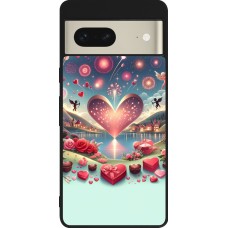 Google Pixel 7 Case Hülle - Silikon schwarz Valentin 2025 Schick