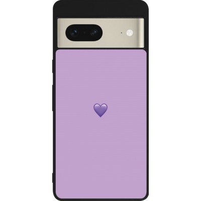 Google Pixel 7 Case Hülle - Silikon schwarz Valentine 2023 purpule single heart