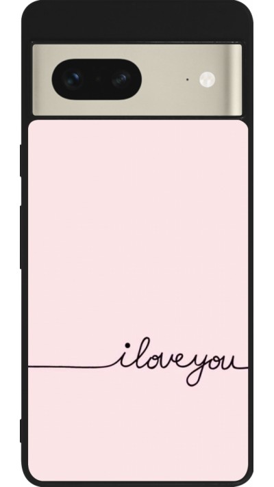 Google Pixel 7 Case Hülle - Silikon schwarz Valentine 2023 i love you writing