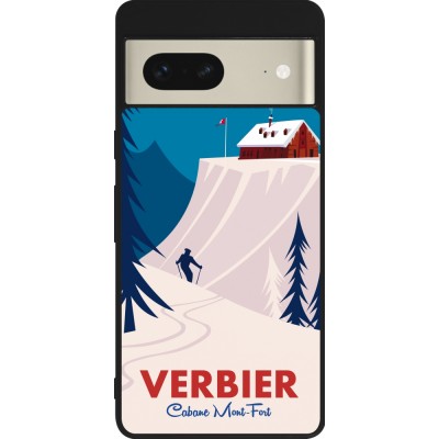 Google Pixel 7 Case Hülle - Silikon schwarz Verbier Cabane Mont-Fort