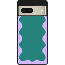 Google Pixel 7 Case Hülle - Silikon schwarz Wavy Rectangle Green Purple