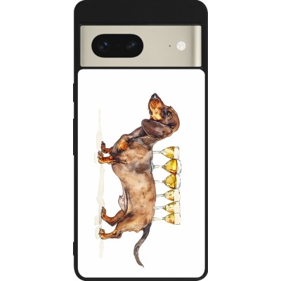 Google Pixel 7 Case Hülle - Silikon schwarz Wine Teckel