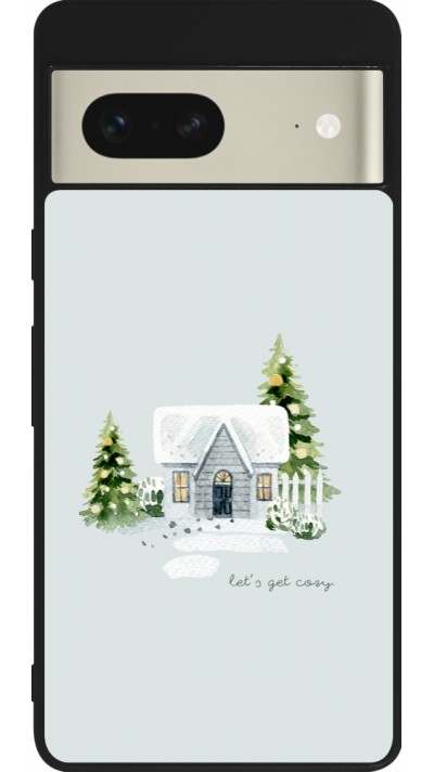 Google Pixel 7 Case Hülle - Silikon schwarz Winter 25 Cosy House