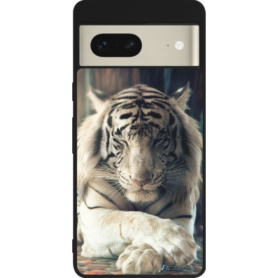 Google Pixel 7 Case Hülle - Silikon schwarz Zen Tiger