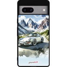 Google Pixel 7a Case Hülle - Silikon schwarz Porsche 911 Berg Aquarell