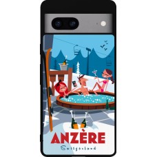 Google Pixel 7a Case Hülle - Silikon schwarz Anzère Mountain Jacuzzi