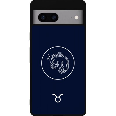 Google Pixel 7a Case Hülle - Silikon schwarz Astrologie Stier