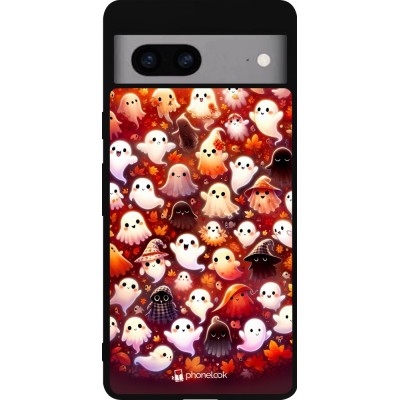 Google Pixel 7a Case Hülle - Silikon schwarz Gespenster Herbst niedlich