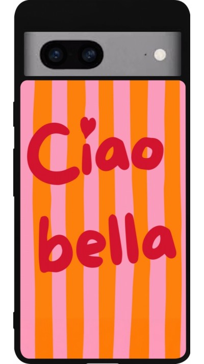 Coque Google Pixel 7a - Silicone rigide noir Bye Bella 2026