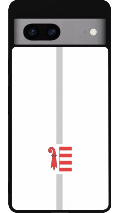 Google Pixel 7a Case Hülle - Silikon schwarz Kanton JU weiss