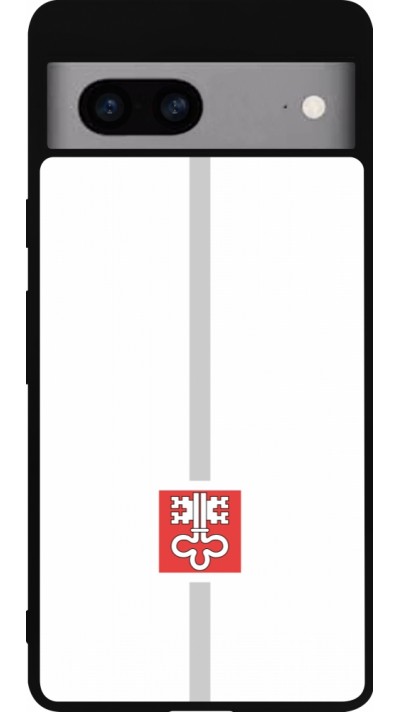 Google Pixel 7a Case Hülle - Silikon schwarz Kanton NW weiss