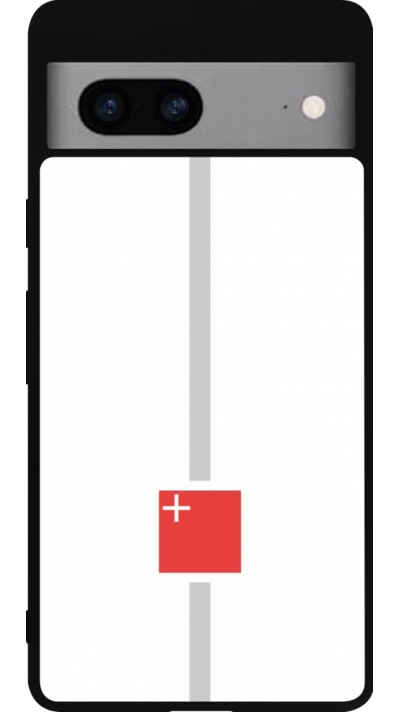Google Pixel 7a Case Hülle - Silikon schwarz Kanton SZ weiss
