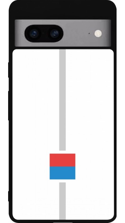Google Pixel 7a Case Hülle - Silikon schwarz Kanton TI weiss