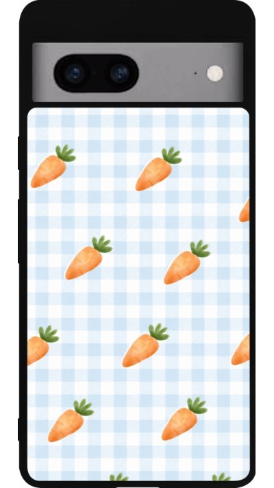 Coque Google Pixel 7a - Silicone rigide noir Easter 2026 Pattern carrots