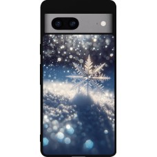 Google Pixel 7a Case Hülle - Silikon schwarz Schneeflocke Solar Glanz