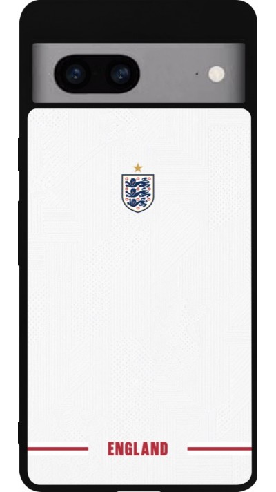 Coque Google Pixel 7a - Silicone rigide noir Maillot de football Angleterre 2026 personnalisable