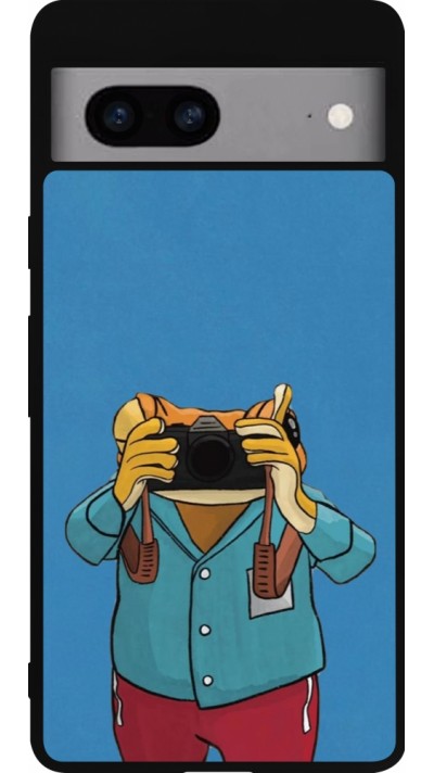 Google Pixel 7a Case Hülle - Silikon schwarz Frog with camera DTMF