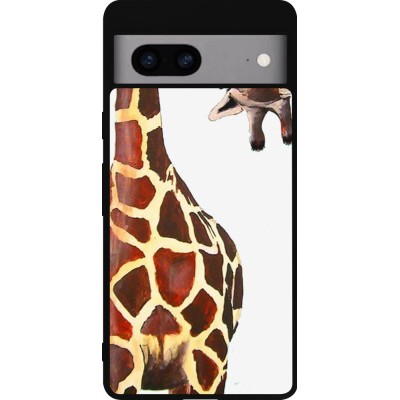 Google Pixel 7a Case Hülle - Silikon schwarz Giraffe Fit