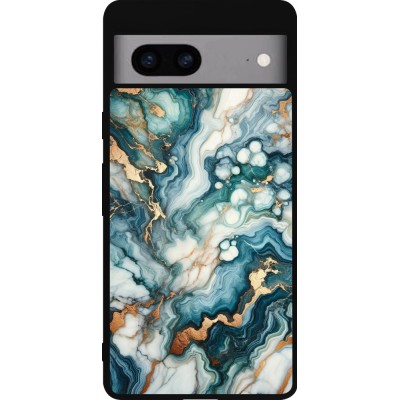 Google Pixel 7a Case Hülle - Silikon schwarz Grüner Blauer Goldener Marmor
