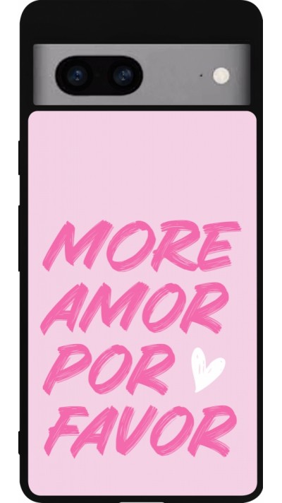 Coque Google Pixel 7a - Silicone rigide noir More amor porfavor