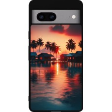Google Pixel 7a Case Hülle - Silikon schwarz Paradies Malediven