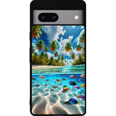 Google Pixel 7a Case Hülle - Silikon schwarz Strandparadies