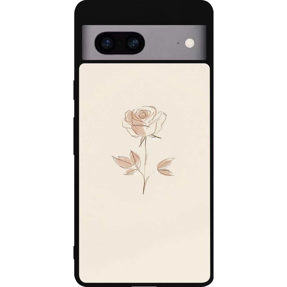 Google Pixel 7a Case Hülle - Silikon schwarz Rosa Sand Minimalistisch