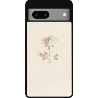 Google Pixel 7a Case Hülle - Silikon schwarz Rosa Sand Minimalistisch